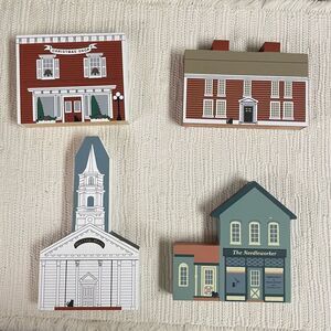 The Cats Meow Lot of 4 Wooden Home Decor Collectibles 1990’s Retro Vintage